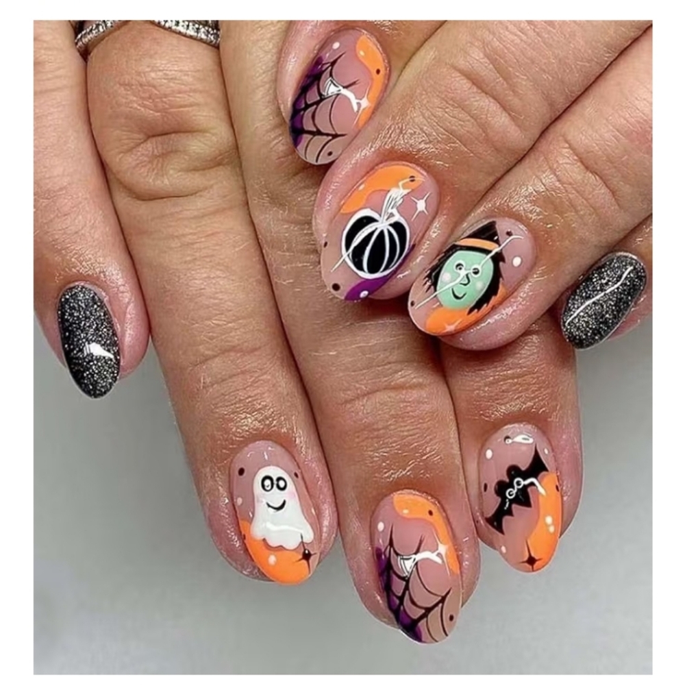 2/$10 Halloween Nail Art Set — Ghost, Pumpkin & Witch Designs